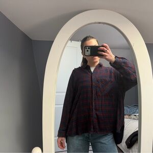 Urban Outfitters Red and Blue Plaid Button Down Shirt